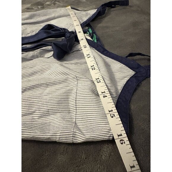 American Eagle Women's Pinstripe Bow Tie Tiered Summer Dress Size 6 Blue White - Picture 8 of 9